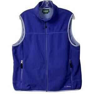 L.L. Bean Polartec Fleece Vest Women's Large Purple Pockets O AFX5